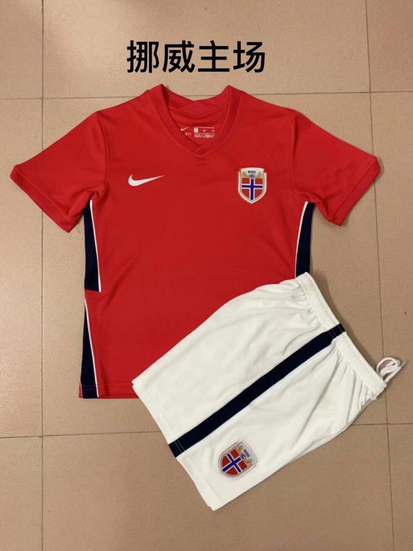 Kids-Norway 2020 European Cup Home Soccer Jersey